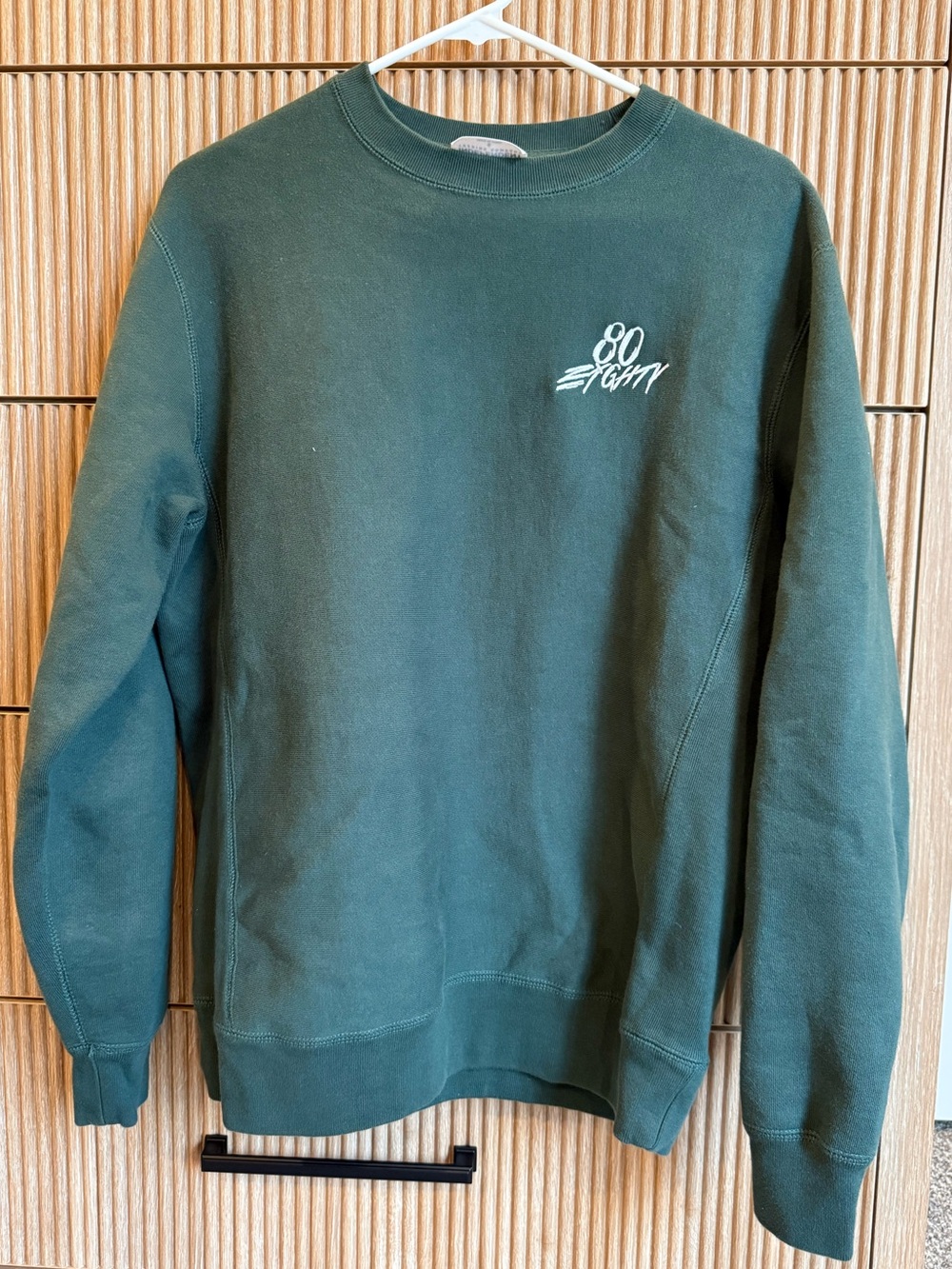 Men's Dark Green Crewneck Sweatshirt with Chest Script Logo